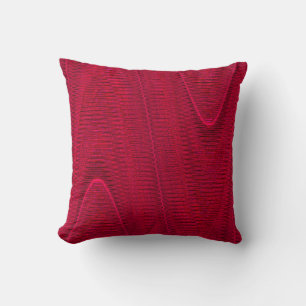 Abstract Woven Threads, Rasp.Red Sq Throw Pillow. Pillow