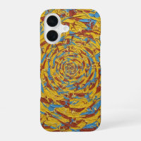 Abstract Yellow and Blue Running Figures Art