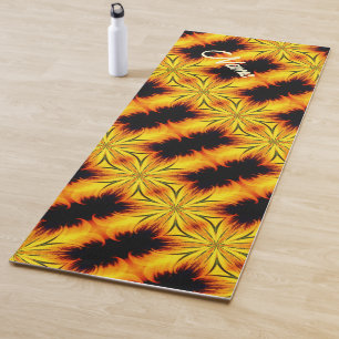Abstract Yellow And Brown Art Personalized Yoga Mat