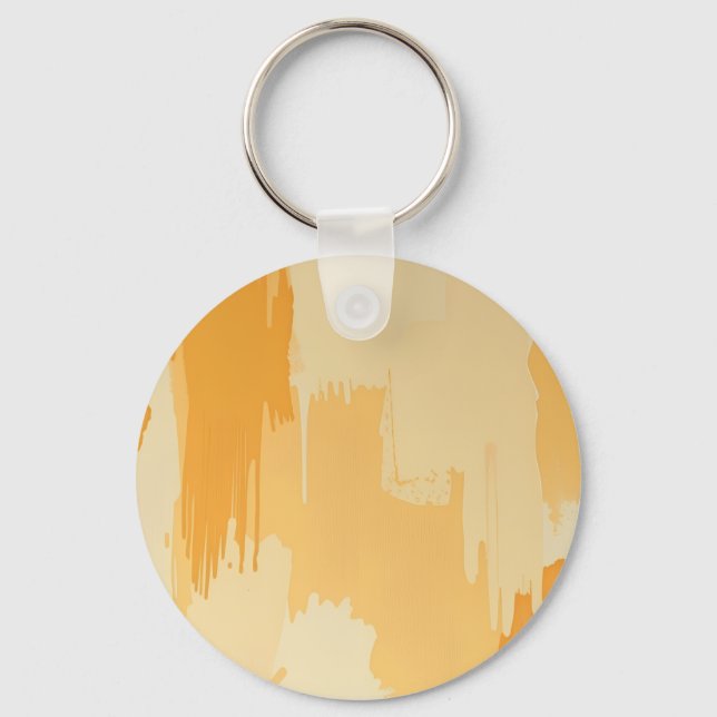 Abstract Yellow and Cream Paint Strokes  Keychain (Front)