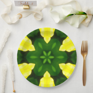 ABSTRACT YELLOW AND GREEN DRAWING. SAMER BRASIL. 3 PAPER PLATE
