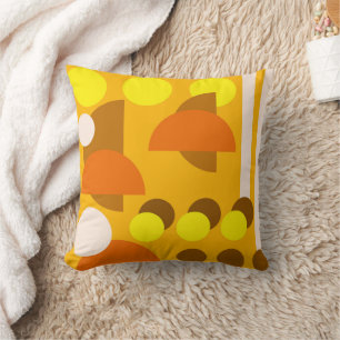 Abstract Yellow Beige Brown Throw Pillow