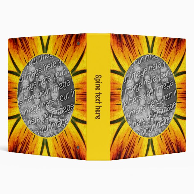 Abstract Yellow Brown Frame Create Your Own Photo Binder (Background)