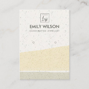 ABSTRACT YELLOW CERAMIC WAVES EARRING DISPLAY LOGO BUSINESS CARD