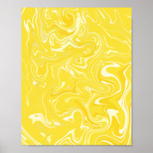 Abstract Yellow Fluid Design Poster