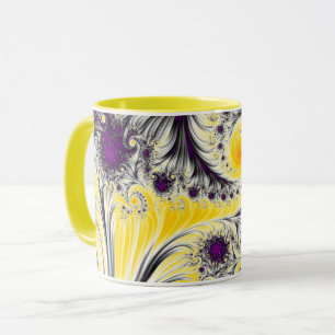 Abstract Yellow Fractal Art Mug