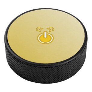 Abstract Yellow Icon Hockey Puck