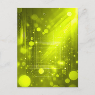 Abstract yellow lights and shapes postcard
