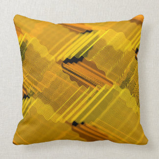 Abstract yellow lines throw pillow