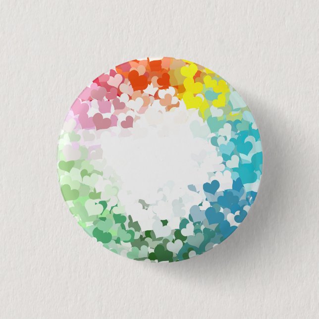 Abstract Yellow Orange Blue Green Pink Red Purple 1 Inch Round Button (Front)