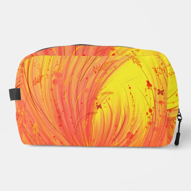 Abstract yellow orange Enchanted Garden Dopp Kit (Front)