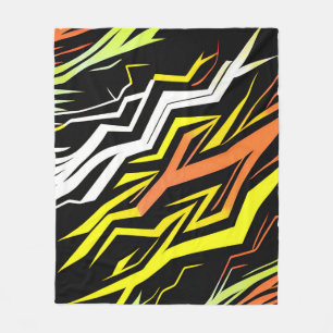 Abstract yellow orange Stripes Fleece Blanket