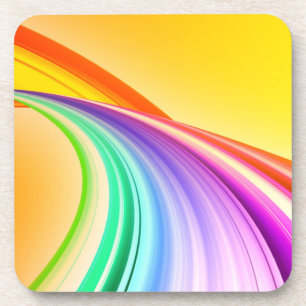 Abstract Yellow Orange Waves Background-10527 Coaster