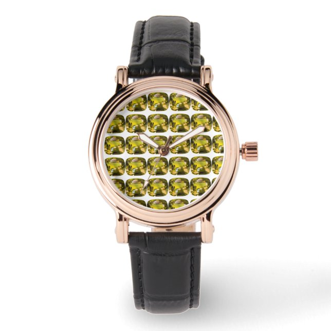 Abstract Yellow Pattern Watch (Front)