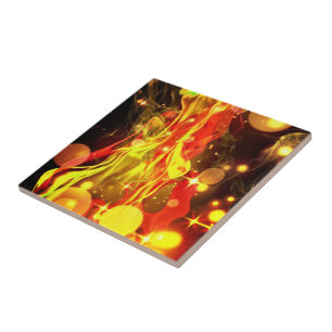 Abstract Yellow Red Fantasy - Beautiful Tile