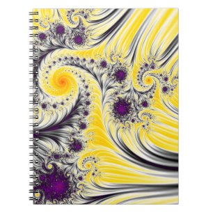 Abstract Yellow Silky Fractal Art Notebook