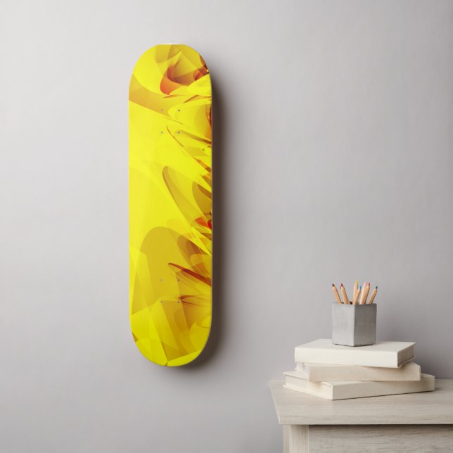 Abstract Yellow Spark Skateboard (Wall Art)