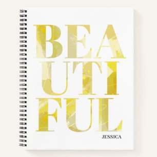 Abstract Yellow Typography Beautiful Notebook