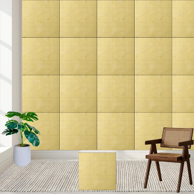 Abstract Yellow Wave Ceramic Tile (Abstract Yellow Wave Ceramic Tile)