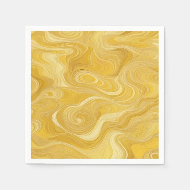 Abstract Yellow Waves  Napkin (Front)