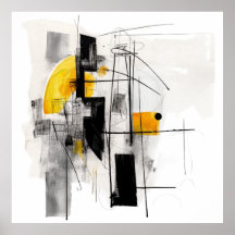 Abstract Yellow White Black