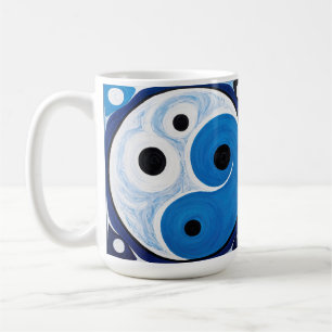 Abstract Yin Yang: Modernist Blue & White Coffee Mug