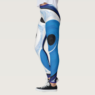 Abstract Yin Yang: Modernist Blue & White  Leggings