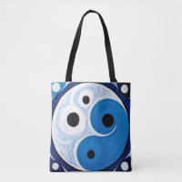 Abstract Yin Yang: Modernist Blue & White