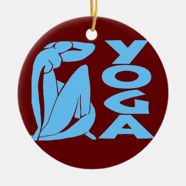 Abstract YOGA, add, edit text Ceramic Ornament (Front)