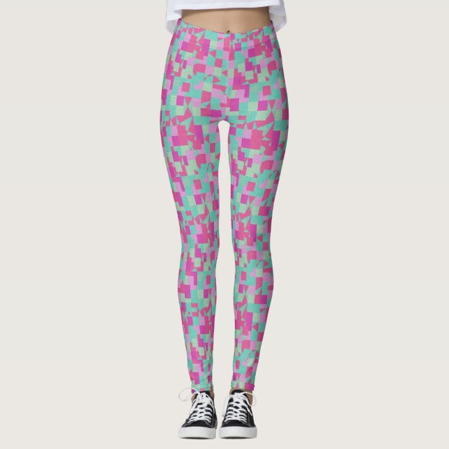 Abstract Yoga Fitness Leggings (Front)