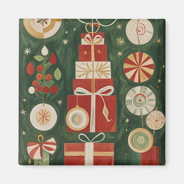 Abstract Yuletide Tapestry Magnet (Front)