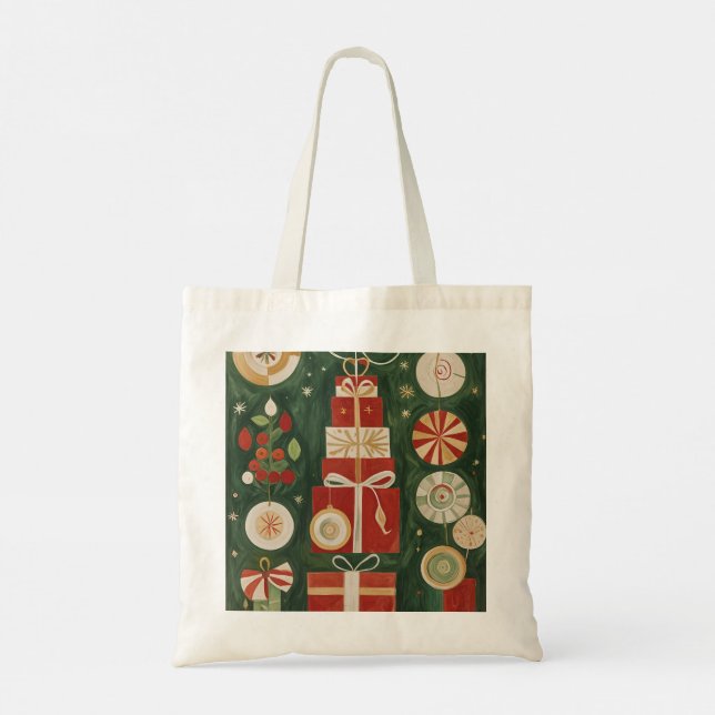 Abstract Yuletide Tapestry Tote Bag (Back)