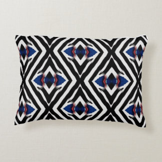 Abstract Zebra Diamond Pattern Accent Pillow