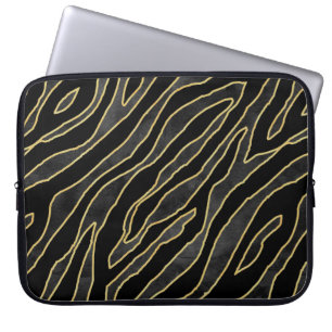 Abstract zebra striped. Animal print illustration Laptop Sleeve
