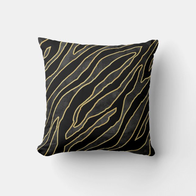 Abstract zebra striped. Animal print illustration  Throw Pillow (Front)