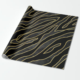 Abstract zebra striped. Animal print illustration  Wrapping Paper