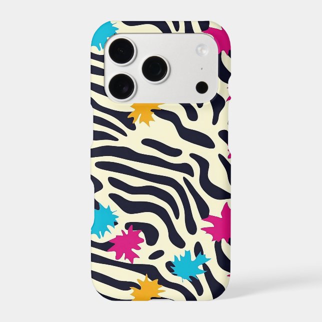 Abstract Zebra Stripes with Leaf Paint Splash (Back)