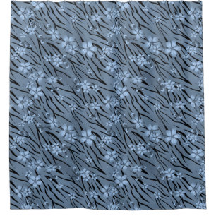 Abstract zebra tiger skin leather blooming flowers