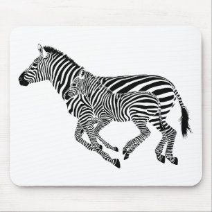 Abstract Zebras Mother and Child Mouse Pad