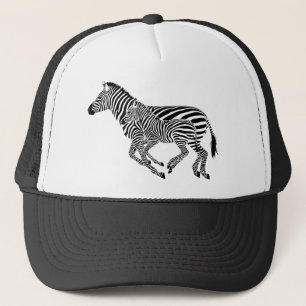 Abstract Zebras Mother and Child Trucker Hat