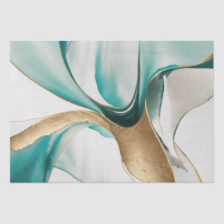 Abstract Zen Background Gold Zeal Green Decoupage Tissue Paper