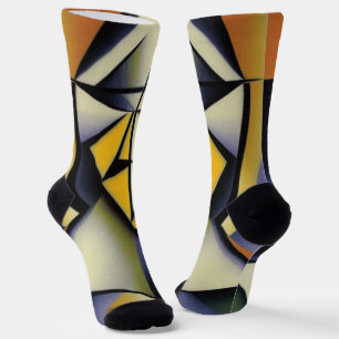 Abstract Zen Cubist Socks