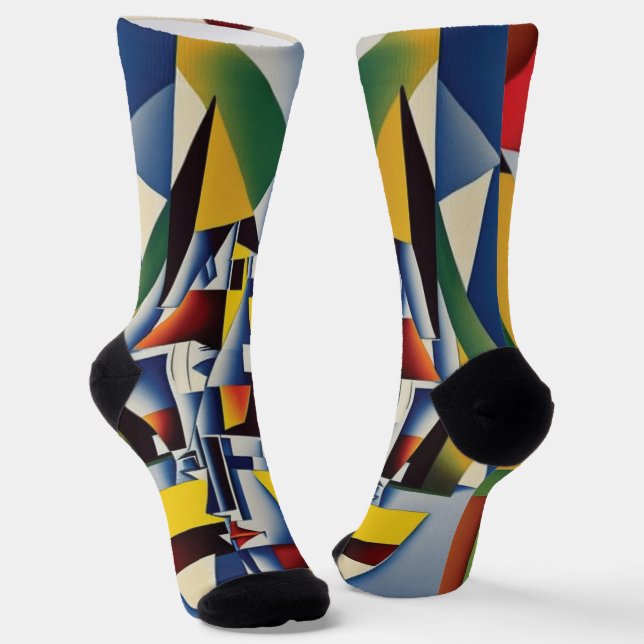 Abstract Zen Cubist Socks (Angled)