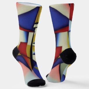 Abstract Zen Cubist Socks