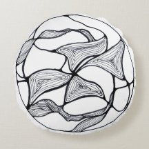 Abstract Zen Design with Black and White Flower