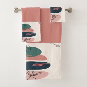 Abstract Zen in red theme No2 Bath Towel Set