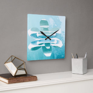 Abstract Zen Wall Clock – Blue Minimal Modern Home