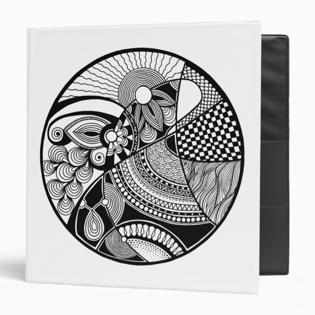 Abstract Zendala On Circle Binder (Front/Inside)