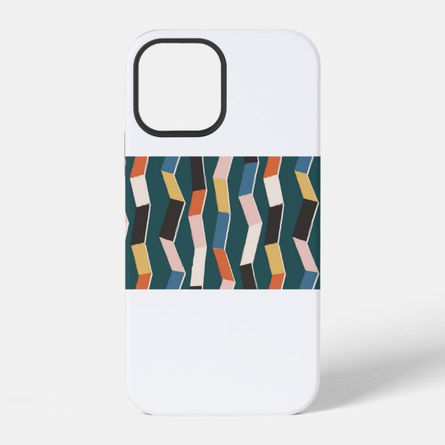 Abstract zig zag seamless pattern,hand painted irr iPhone case (Back)