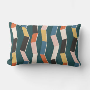 Abstract zig zag seamless pattern,hand painted irr lumbar pillow
